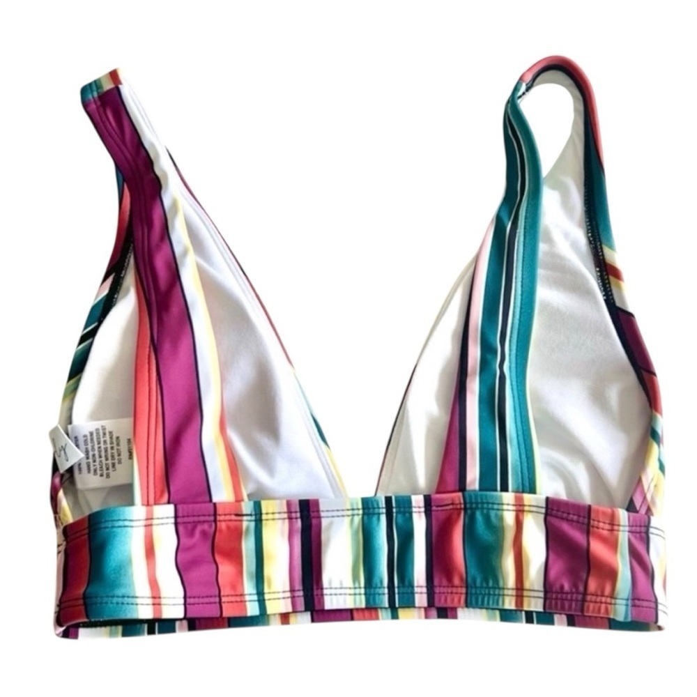 ASOS Colorful Striped B Neck Bikini Top Size Large Swimwear - Picture 9 of 11